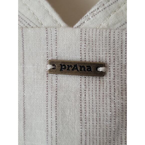 Prana Dresses Grace Trail Dress Women's Size XL Cream Button Stone‎ Stripe - Picture 6 of 10